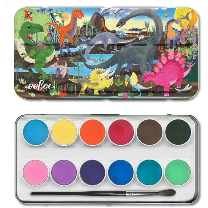 12 Watercolors & Brush – Dinosaur