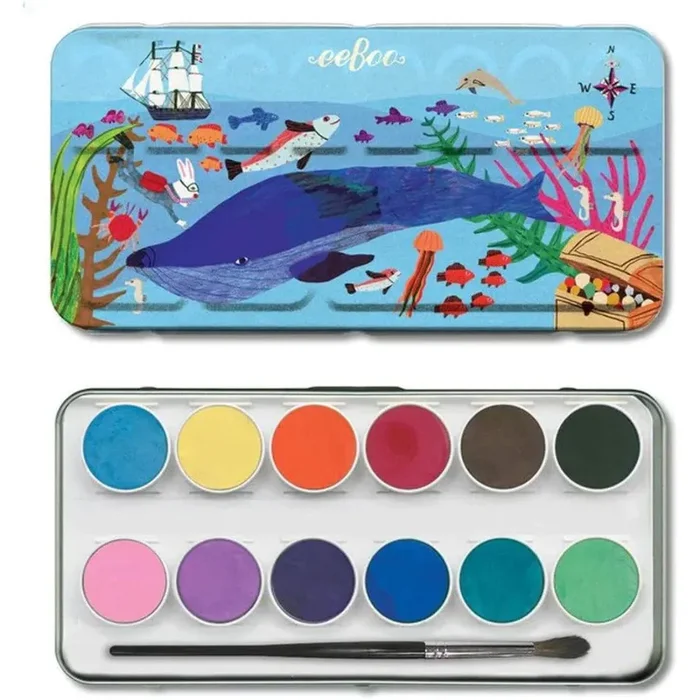 12 Watercolors & Brush – In The Sea