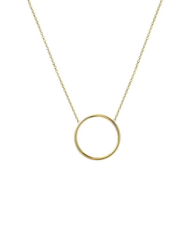 14k Gold Circle Necklace