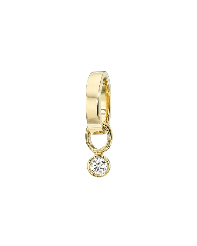 14k Gold Heirloom Charm With Small Diamond Bezel