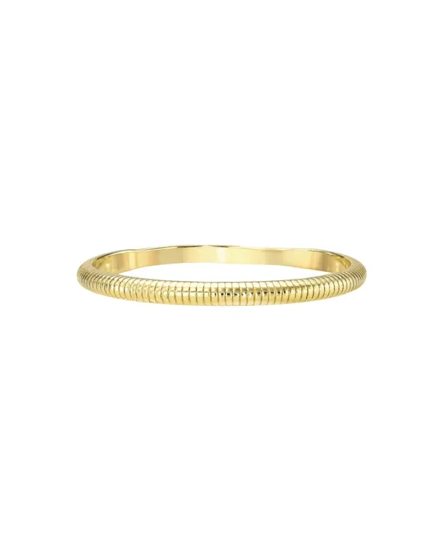14k Gold Thin Ribbed Band