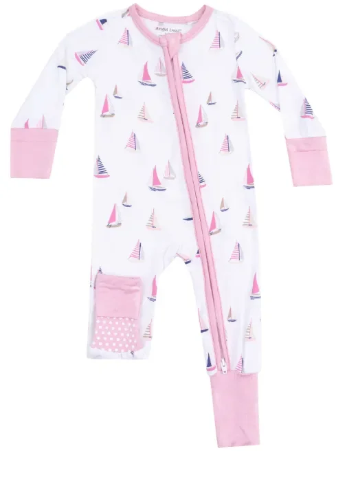 2-WAY ZIPPER ROMPER | Pink SAILBOAT