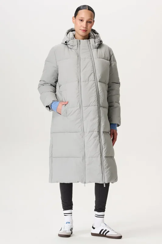 3 in 1 Umstandsmantel und Tragejacke silbergrau