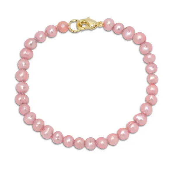 5.5 ” Pink Freshwater Pearl Strand Bracelet (Baby)