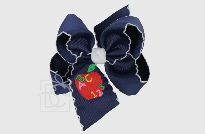 5.5” Embroidered Bow w/ Scallop Edge abc 123