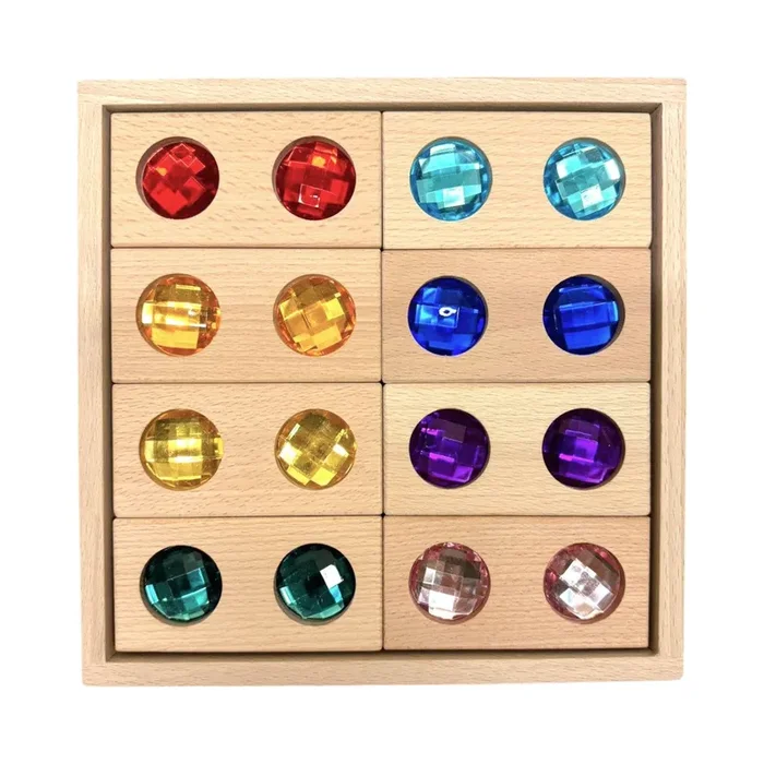 8 Pcs Rectangular Gemmed Blocks With Storage Tray