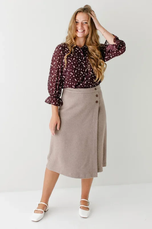 ‘Charlotte’ Wool Blend A-Line Skirt