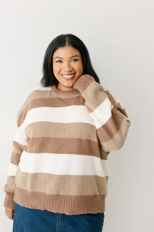 ‘Coco’ Brown Stripe Knit Sweater