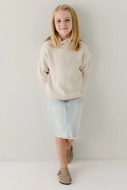‘Gigi’ Girl Ruffled Turtleneck Sweater