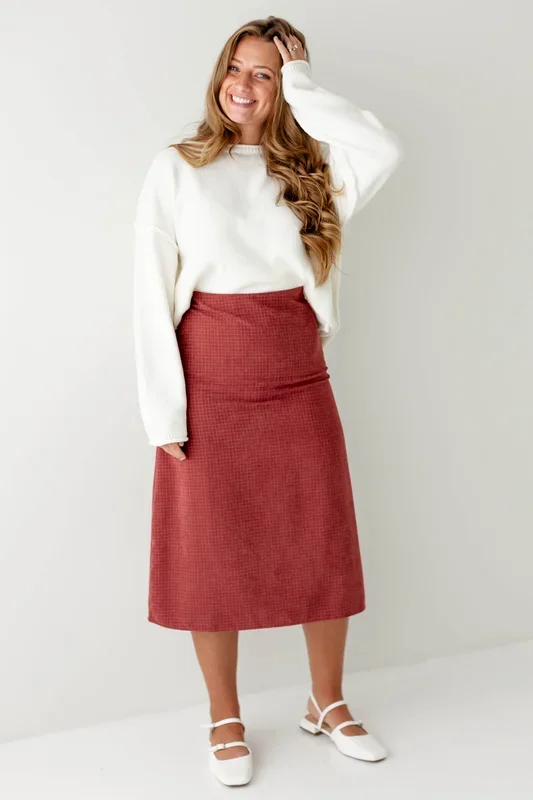 ‘Jerusha’ Square Print Midi Slip Skirt FINAL SALE
