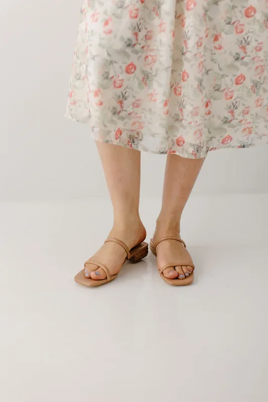 ‘Lexington’ Low Heel Sandals in Taupe FINAL SALE
