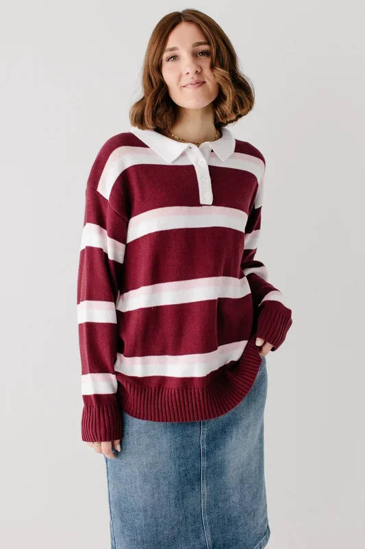 ‘Marshall’ Striped Polo Sweater