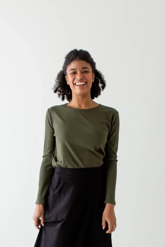 ‘Shelly’ Bamboo Blend Long Sleeve Ribbed Top FINAL SALE