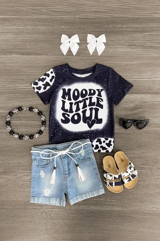 “Moody Little Soul ” Denim Short Set