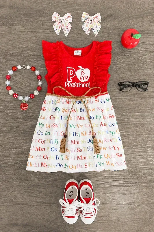 “Preschool – 4th Grade ” Rainbow Alphabet Dress