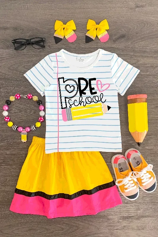 “Preschool – 5th Grade ” Paper & Pencil Skirt Set