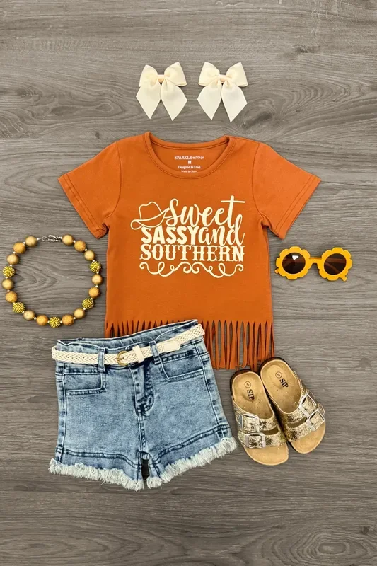 “Sweet, Sassy And Southern ” Denim Short Set