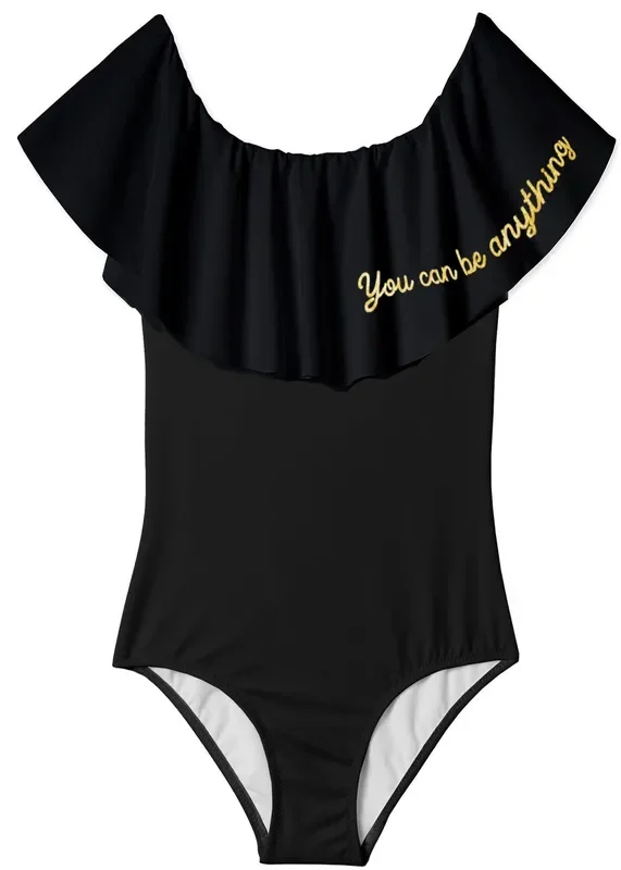 “you Can Be Anything ” Black Swimsuit