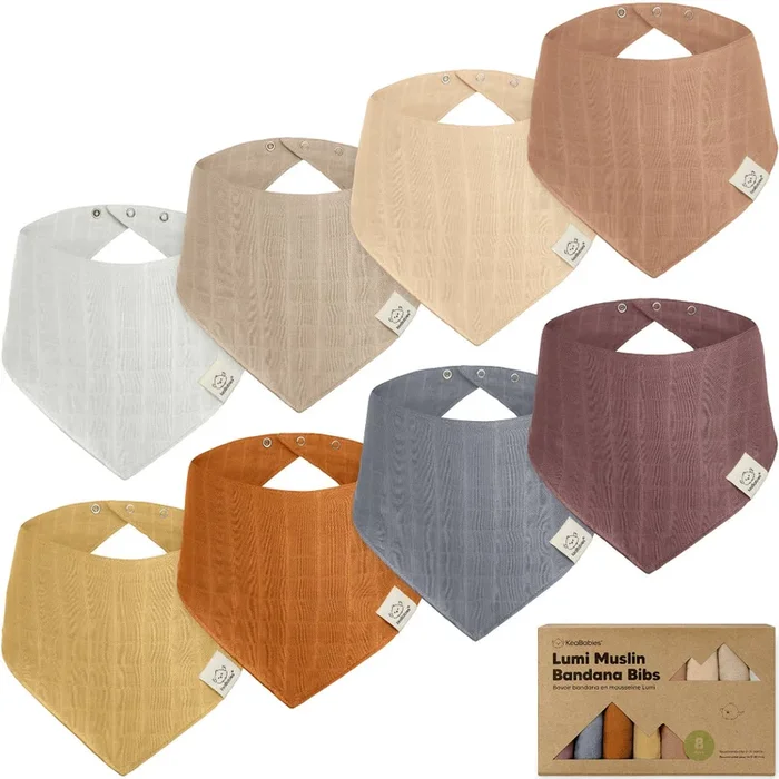 8pk Lumi Muslin Baby Bibs – Spice