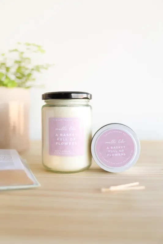 A Basket Full Of Flowers Candle