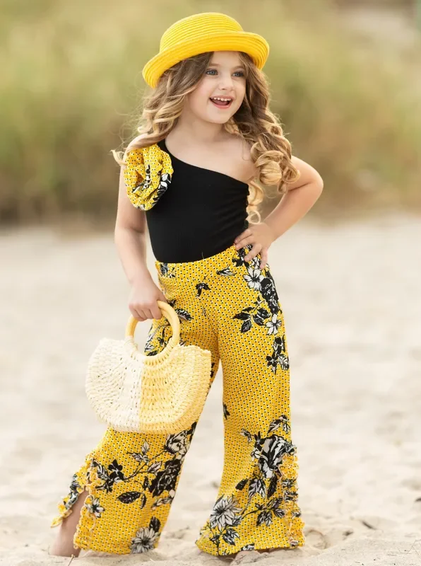 A Fabulous Day One-Shoulder Palazzo Pants Set