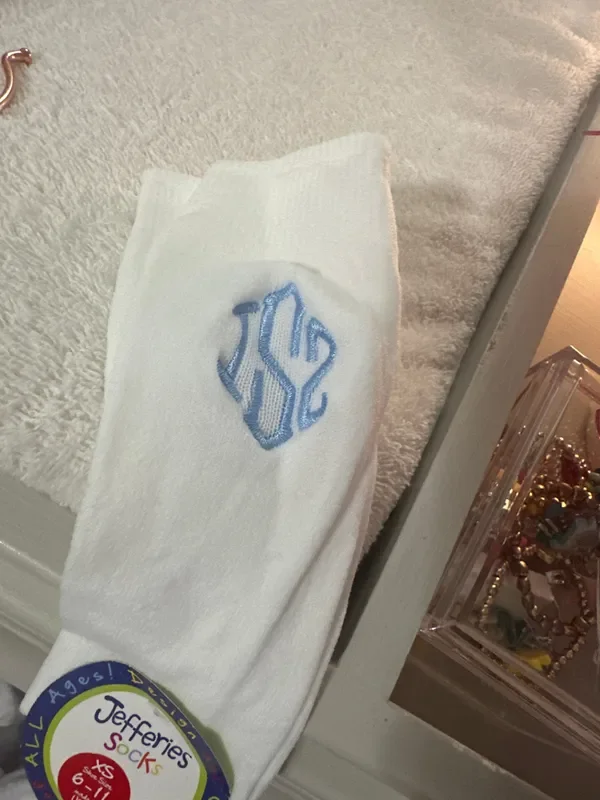 Add Initials on knee socks