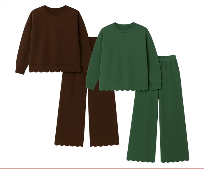 Adult Scalloped Set – Green Or Brown