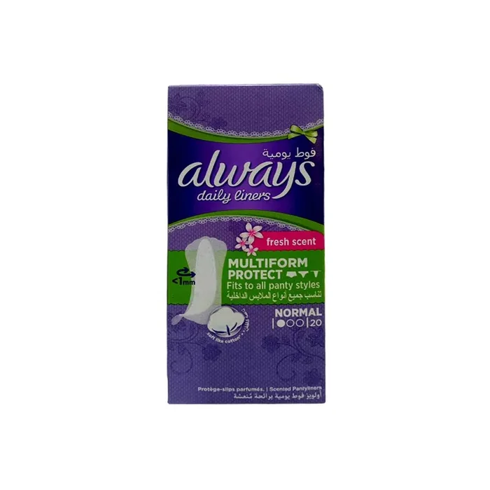 Always Daily Liners Multiform Protect Fresh Scent Normal, 20 Pieces