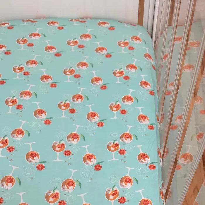 Amalfi Coast Aperol Spritz Seafoam Crib Sheet