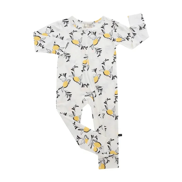 Amalfi Coast Lemon White Zippered Romper