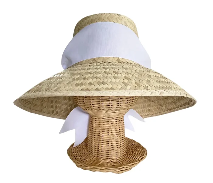 Amaryllis Sun Hat – White Wide & Short Grosgrain Ribbon