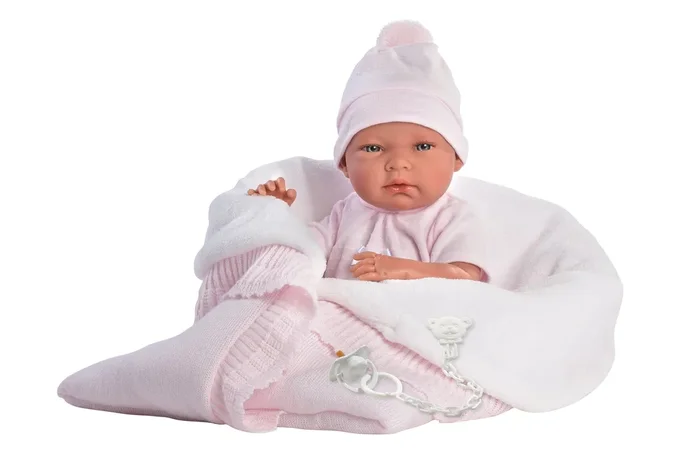 Anatomically Correct Baby Doll With Reversible Blanket | 15.7 ” | Lily
