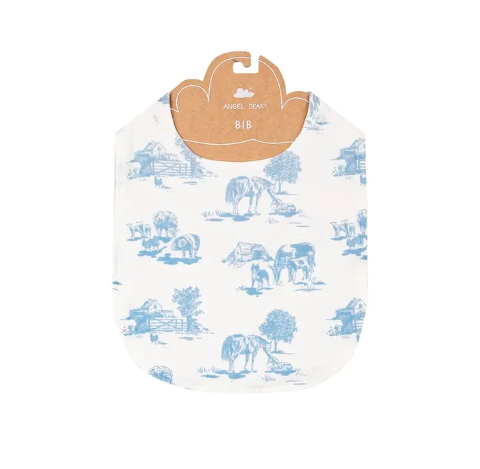 Angel Dear Blue Farm Toile Bib