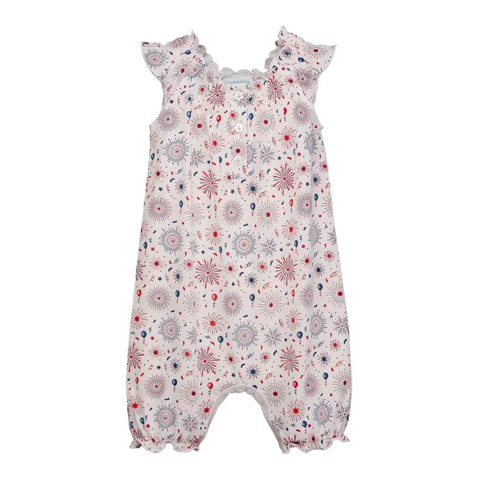 Angel-sleeve Romper – Fireworks