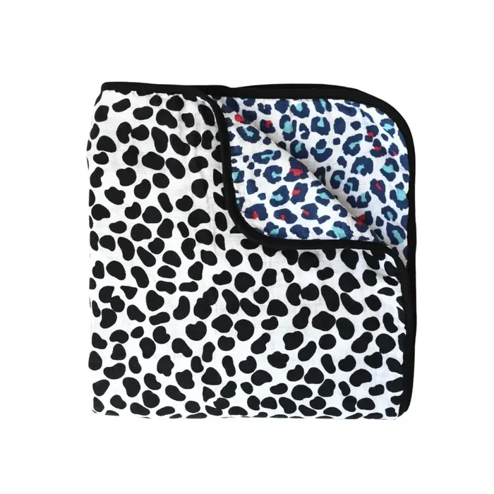 Animal Print Muslin Blanket – Reversible Newborn To 4 Months / 5+ Months