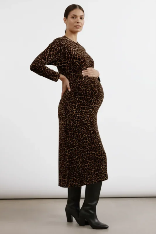 Animal Velvet Midi Dress