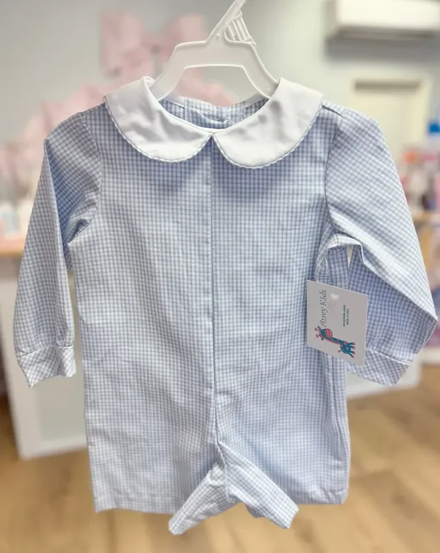 Anvy Kids Blue Check Short Jon Jon