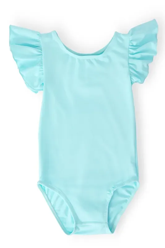 Aqua S/S Flutter Sleeve Leotard