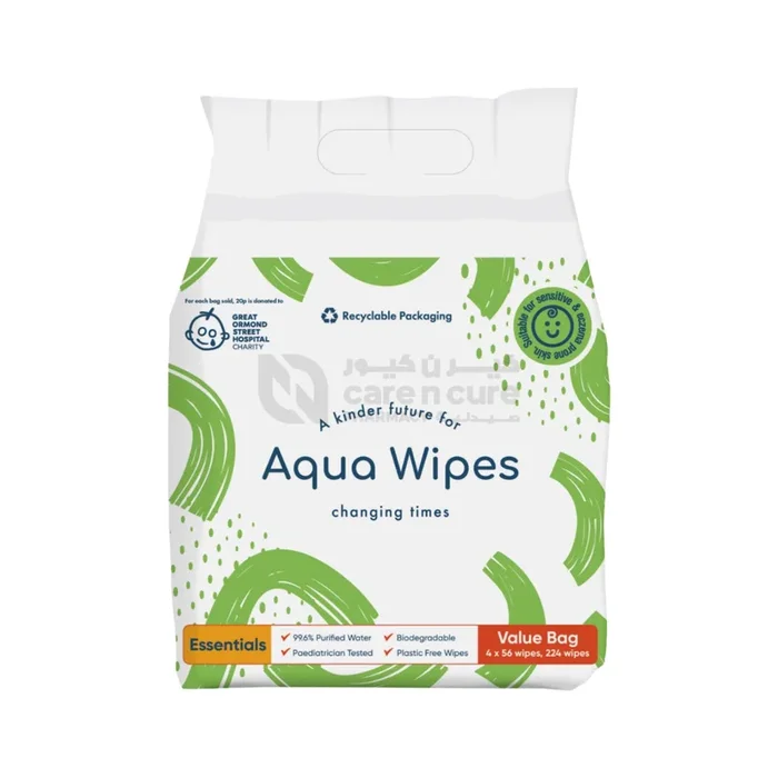 Aqua Wipes Essentials Value Pack 4 X 56 Pieces