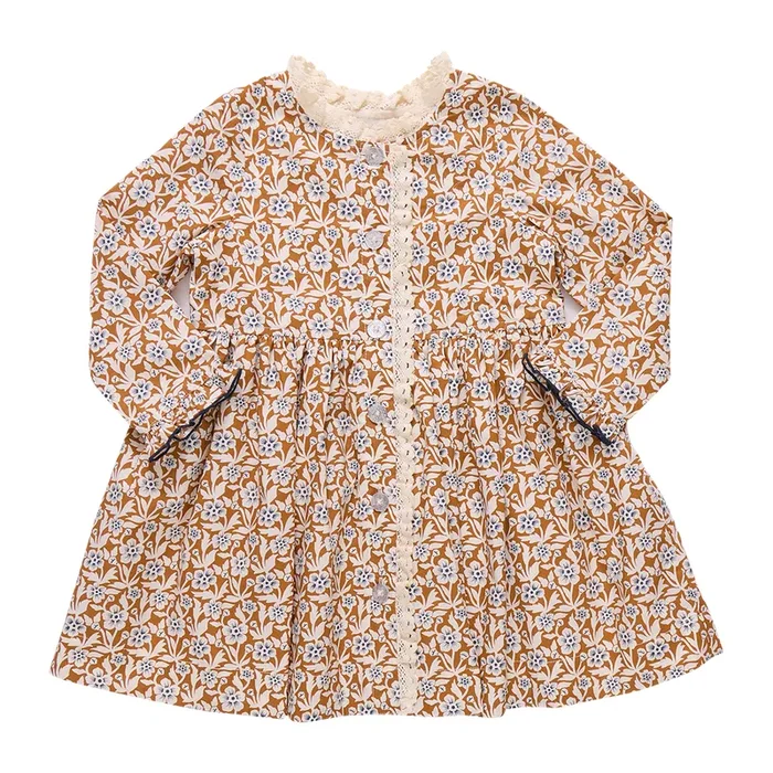 Autumn Dress | Gold Climbing Floral