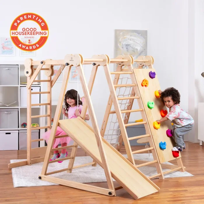 Avenlur Chestnut – 8-in-1 Eco-Friendly Wooden Jungle Gym for Toddlers