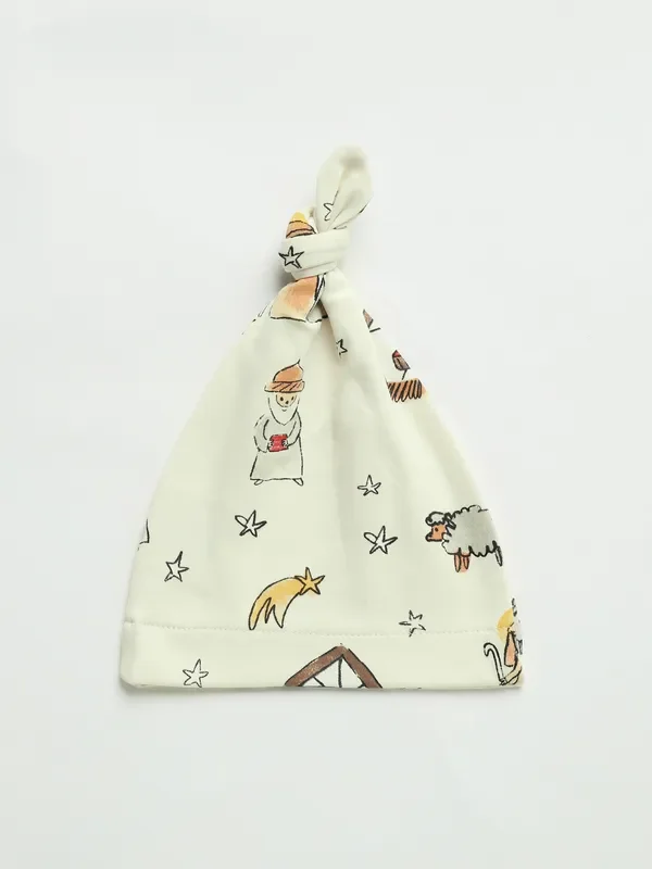Away In A Manger Knotted Hat Cotton
