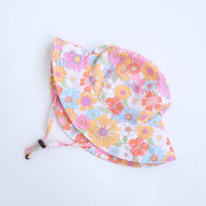Baby & Kids Sun Hat – Retro Floral