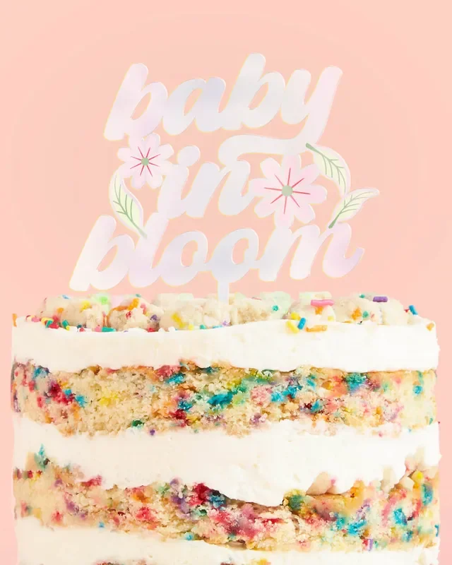 Baby In Bloom Topper – Iridescent Cake Topper