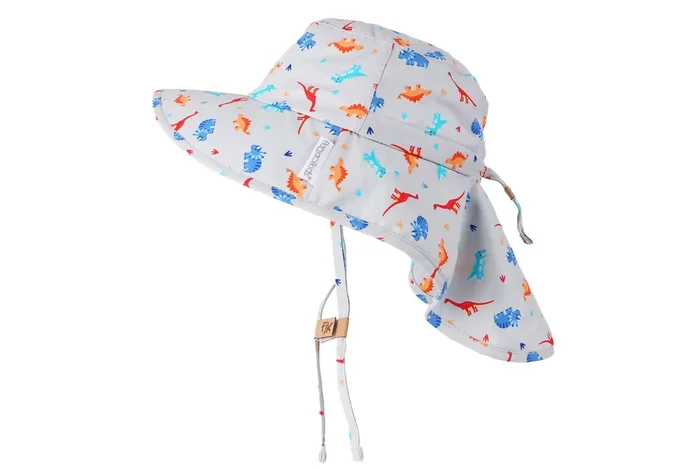 Baby/kids Sun Hat With Neck Cape – Multi Dino