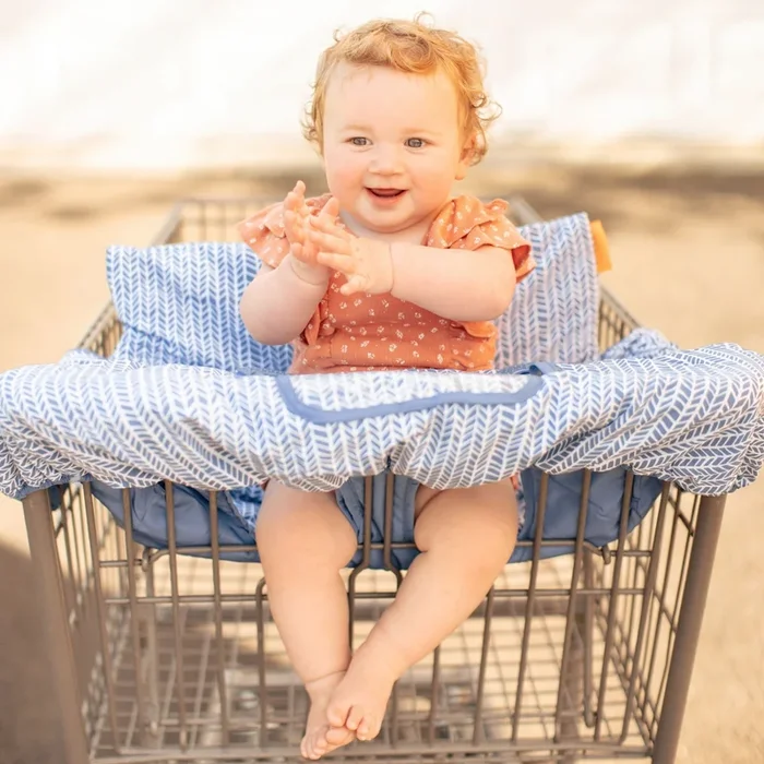 Baby Shopping Cart Cover – Blue Little Arrows Design