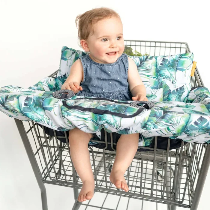 Baby Shopping Cart Cover – Tropical Day Leaf Print