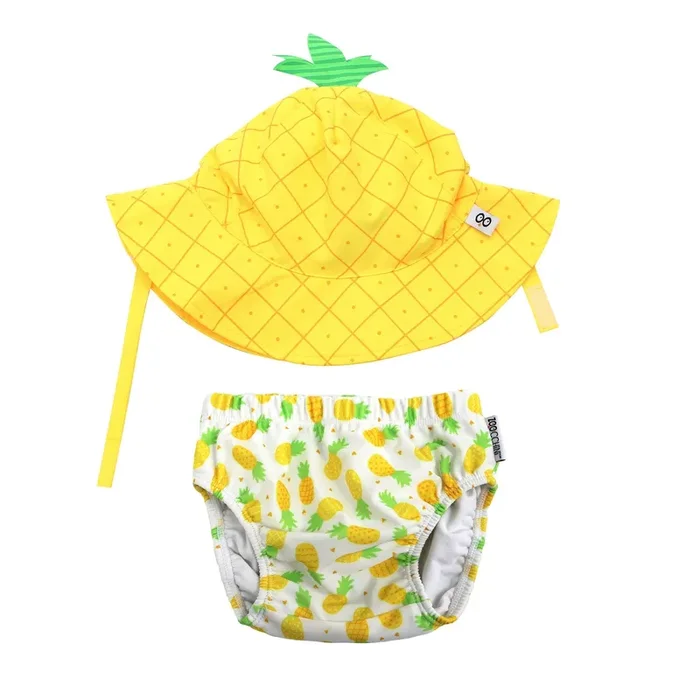 Baby Swim Diaper & Sun Hat Set – Pineapple