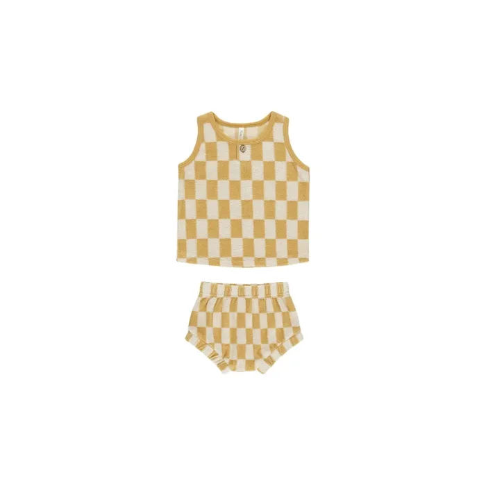 BABY TANK SET || MARIGOLD CHECK