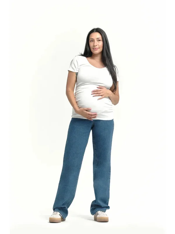 Baggy Straight Leg Jean with Bellyband